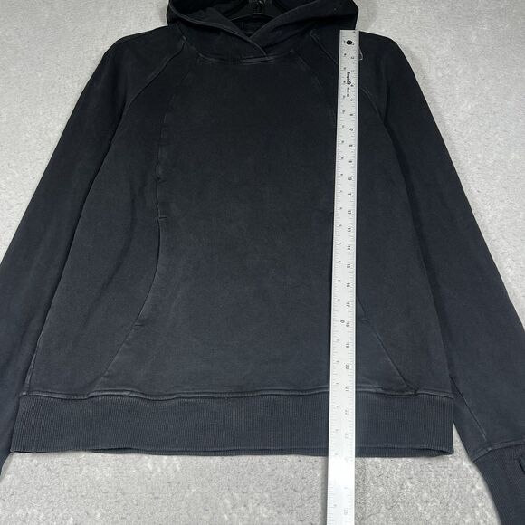 Lululemon Sweatshirt Womens 8 Black Scuba OversiiòFunnel Neck Logo Half Zip - Picture 6 of 12